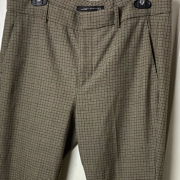 Zara Gray Checkered Ankle Pants - Picture 9 of 10